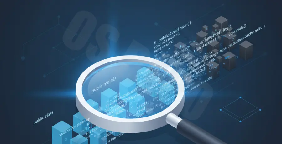 Technical illustration of Java 21 heap dump analysis for performance optimization.