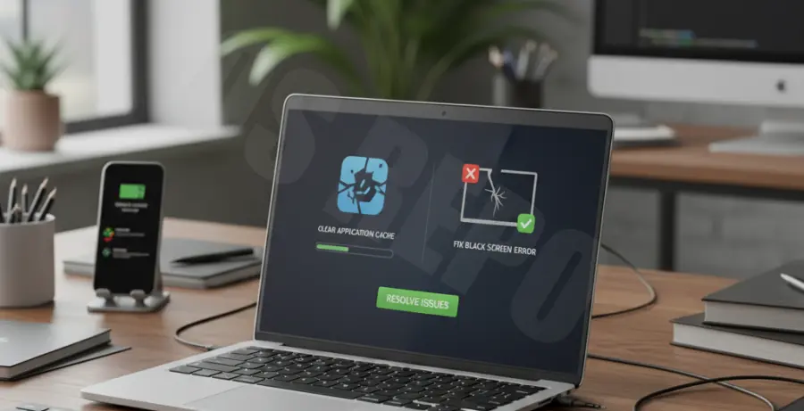Troubleshooting guide for fixing Notion black screen issues by clearing application cache.