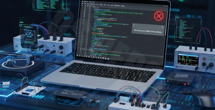Troubleshooting Web Bluetooth pairing issues on a laptop.