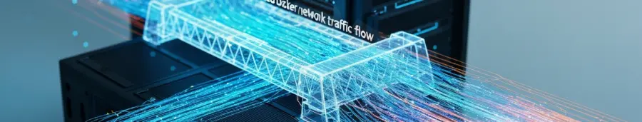 Technical diagram showing Docker bridge network optimization and latency reduction.
