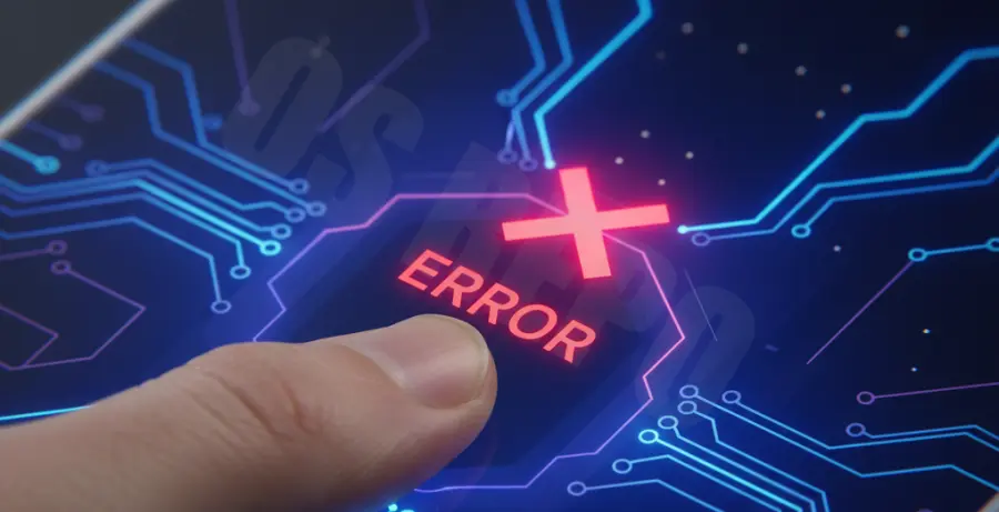 Macro view of a Galaxy S25 Ultra showing a fingerprint login failed error on the screen.