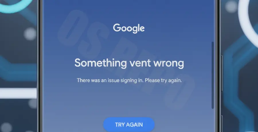 Galaxy S25 Ultra showing a Google account login failed error message on its screen.
