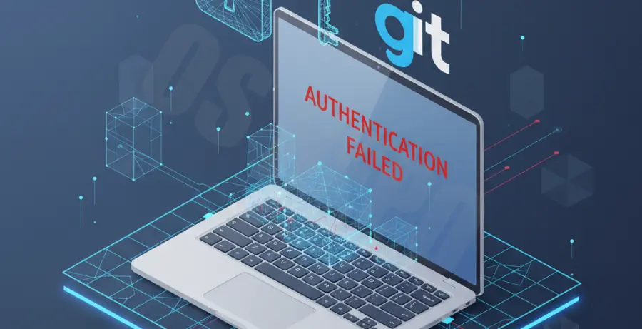 Diagram showing how to fix git update failed authentication failed using Personal Access Tokens and SSH keys.