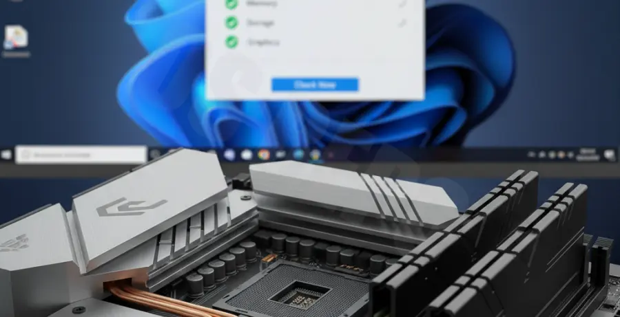 Windows 11 memory diagnostic tool interface showing RAM health status.