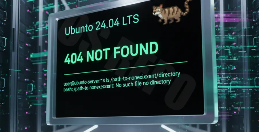 Ubuntu 24.04 terminal showing apt-get update 404 not found error message.