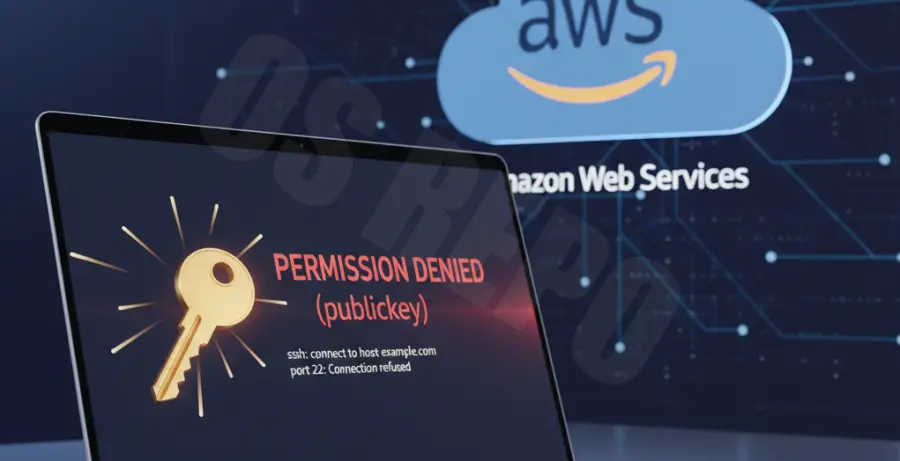 Troubleshooting AWS EC2 Permission Denied Publickey SSH error illustration.