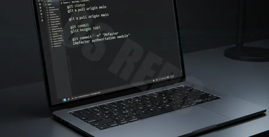 macOS Terminal window showing Git log with a visual flickering effect.