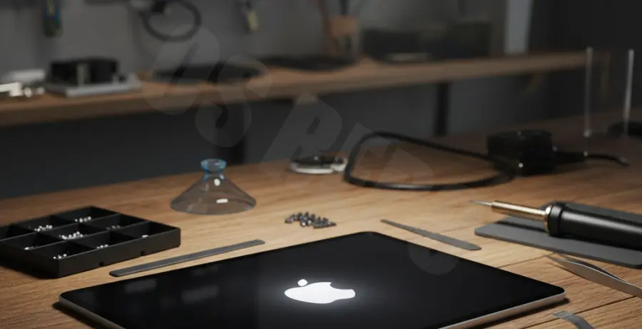 iPad Pro stuck on the Apple logo boot screen.