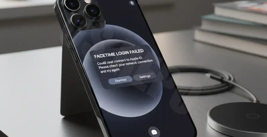 iPhone 16 Pro FaceTime Sign In Error message display.