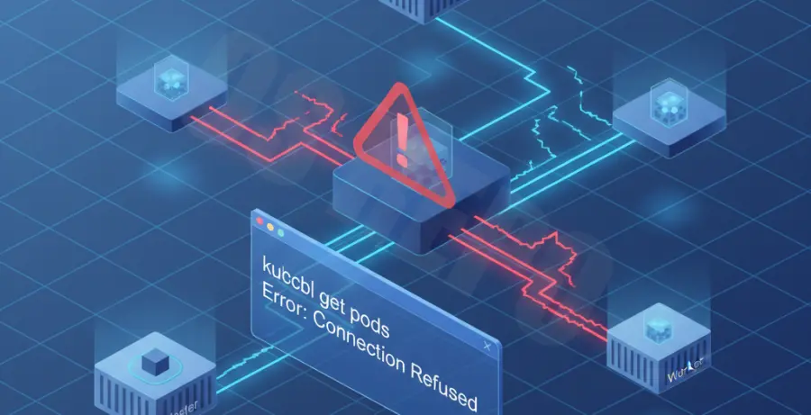 Kubernetes service connection refused troubleshooting diagram.