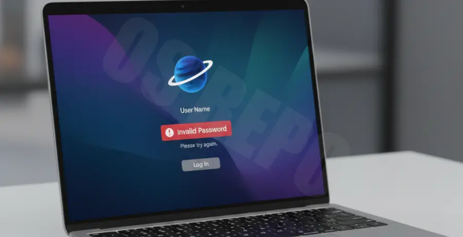 macOS Sequoia login password not working error on a MacBook Pro screen.