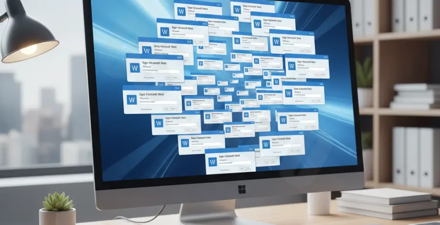 Troubleshooting the Microsoft Word repeated sign in prompt on a Windows computer.