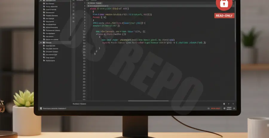 VS Code read-only editor error message and troubleshooting steps.