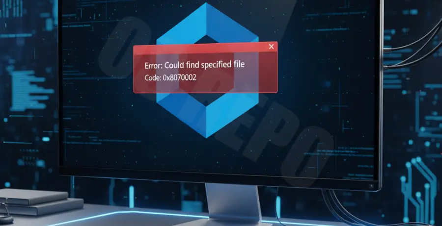 Visual Studio Code installation error 0x80070002 troubleshooting interface.