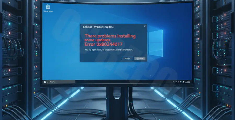 How to fix Windows Server 2022 Update Error 0x80244017 Prompt.