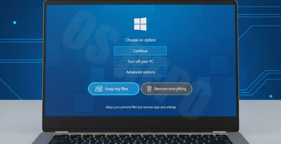 How to repair Windows 11 without losing files using the system reset feature.