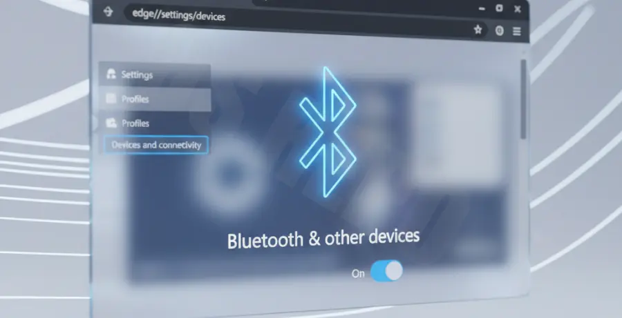 Microsoft Edge Bluetooth Reset Interface Illustration