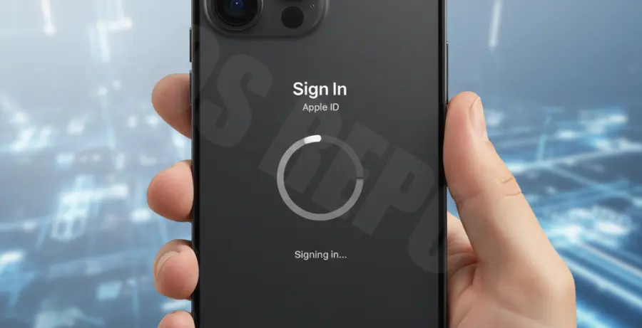 iPhone 16 Pro stuck on signing in to Apple ID screen.