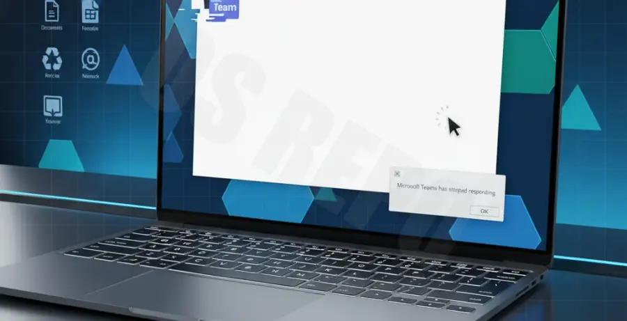 Microsoft Teams white screen error leading to a desktop crash.
