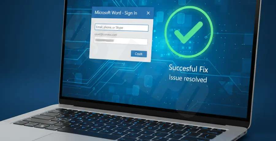 Troubleshooting guide for fixing Microsoft Word credential login errors on Windows.