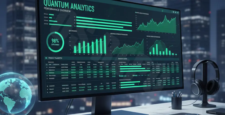 Professional dashboard illustrating optimized Excel 365 performance and speed.
