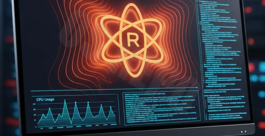 React DevTools Profiler performance lag and overheating warning visualization.