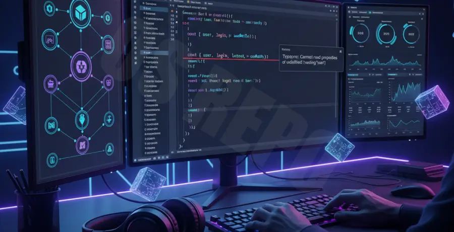 React login context api undefined error debugging screen.