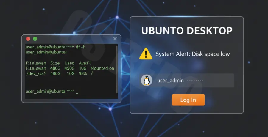 Ubuntu 24.04 login screen showing failed to start session error.