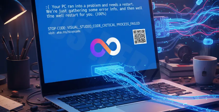 Visual Studio Code Remote SSH connection triggering a Windows Blue Screen of Death error.