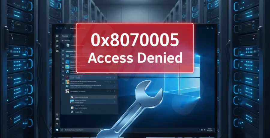 Windows Server 2022 Update Error 0x80070005 Repair Illustration